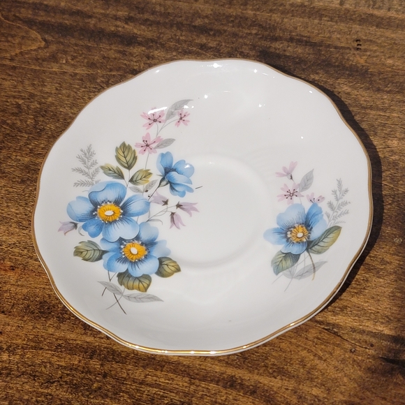 Royal Grafton Teacup And Saucer Blue Floral - Picture 3 of 6